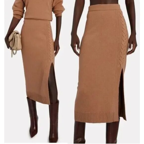 NWT INTERMIX Women’s L Cashmere Wool Blend High Waisted Pencil Skirt - Picture 1 of 10